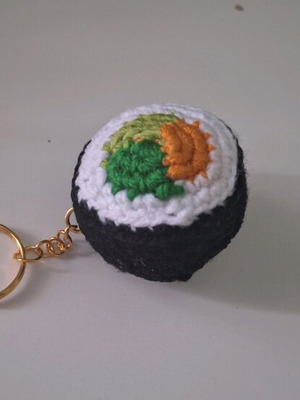 Knitted sushi keychain new handmade