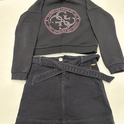 Guess sweatshirt and Massimo Dutti skirt like new, black