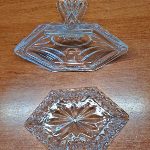 Vintage glass fondue dish
