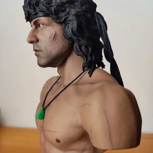 John J. Rambo III 1/4 Bust Statue by Hot Toys 2008 like new
