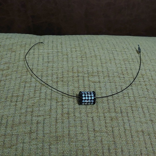 Tsoker necklace black cylinder with Swarovski like new