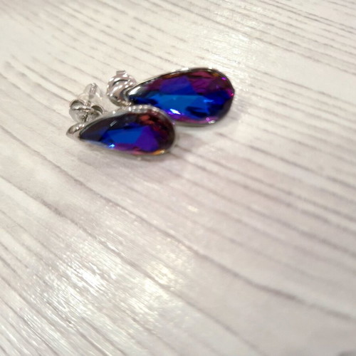 Teardrop earrings with crystal like new, multicolor