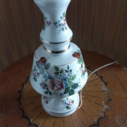 Porcelain lamp used, height 40cm