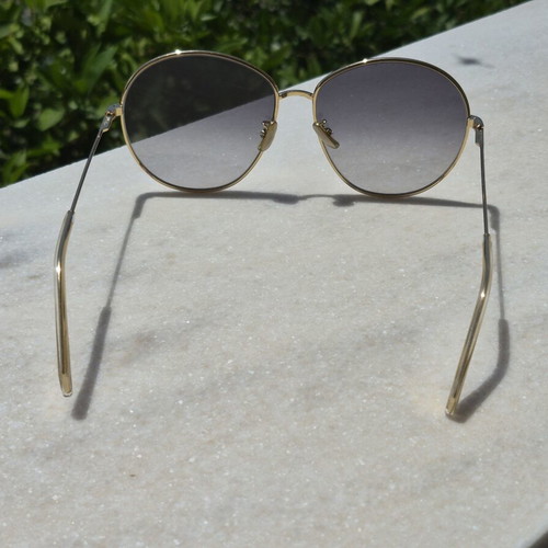 Celine Oversize Sunglasses Used, Gold Tones, Minor Lens Scratch