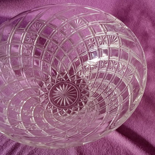 Crystal bowl large and deep, new, fruit bowl