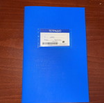 Blue school notebook 100 sheets with label pocket