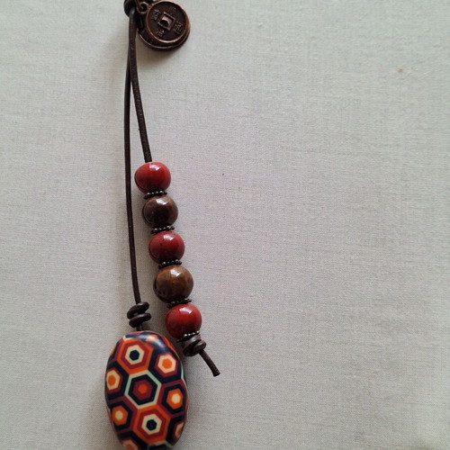 Minimal Boho Necklace Set with Leather Cord, like new