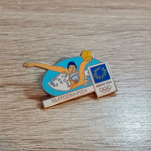 Olympic Games Athens 2004 pins used, water polo, pack of 2