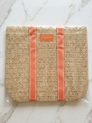 Lancaster Beach Tote Bag καινούργιο, μπεζ και πορτοκαλί