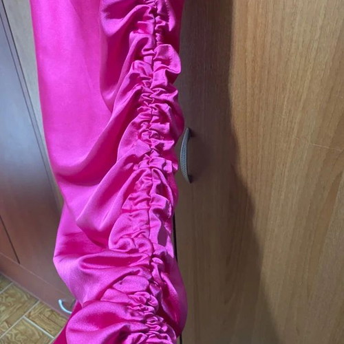 Hot Pink Satin Dress New, One Size, Adjustable Length