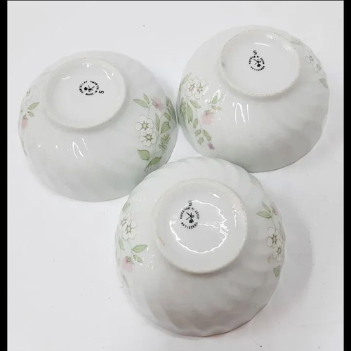 Vintage porcelain bowl set used, pack of 3, 12.5 cm