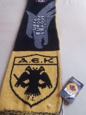 Συλλεκτικό κασκόλ ΑΕΚ UEFA Europa League 2010/2011 σαν καινούργιο, γνήσιο