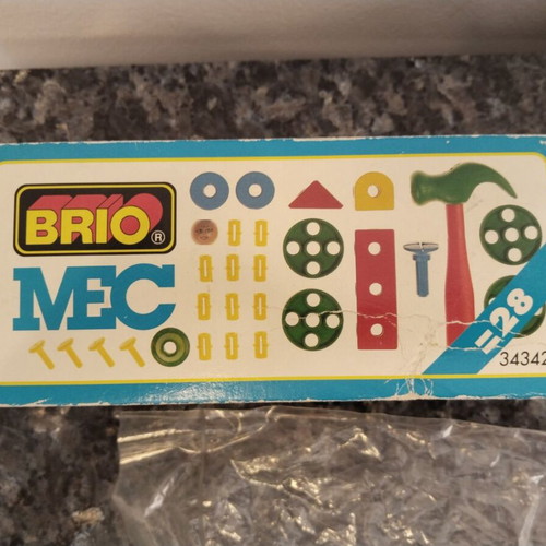 Brio Mec 34342 Vintage Wooden Construction Set with Hammer 1996 like new