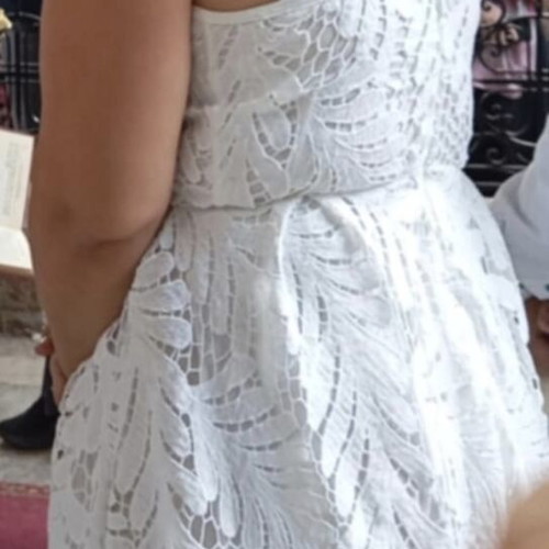 Shein lace dress size L like new, white