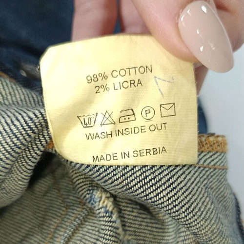 On Line cropped jean jacket like new, blue, size S