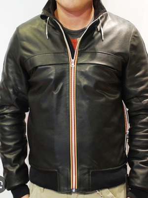 Goldbunny men's leather jacket used, biker style, size M, brown