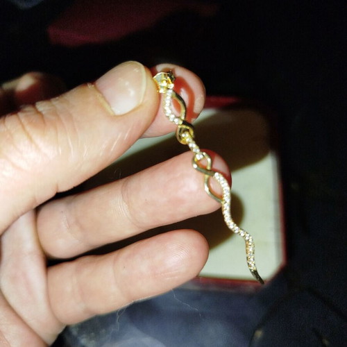 14K Gold Earrings with Zirconia like new, 3.7g, 5cm length