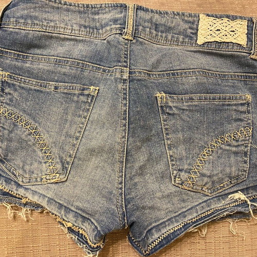 Denim shorts faded like new, size XS, blue