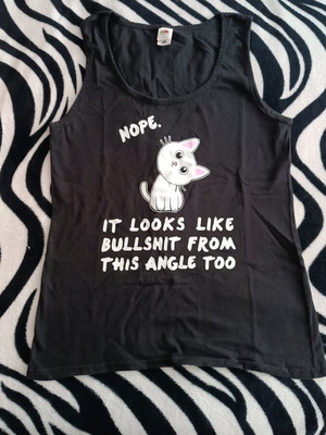Tank top with cat like new, size M, black