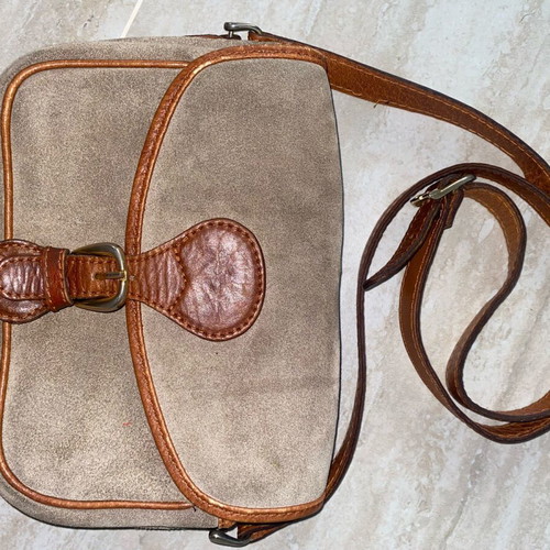 Vintage leather suede crossbody bag used