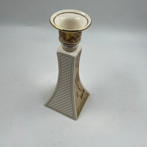 Vintage Porcelain Candlestick with 24K Gold Asian Decoration used