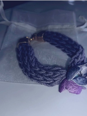Handmade silk bracelet with cocoon flower, new