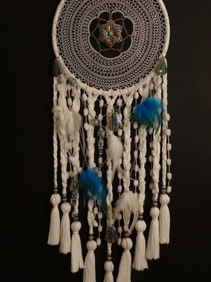 Dreamcatcher handmade knitted new, cotton and metal