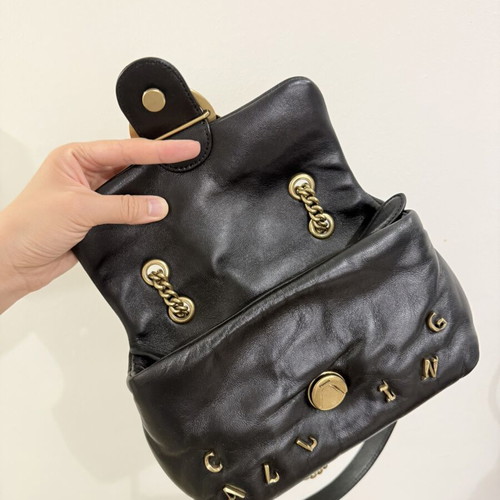Pinko puff leather shoulder bag crossbody bag used, black