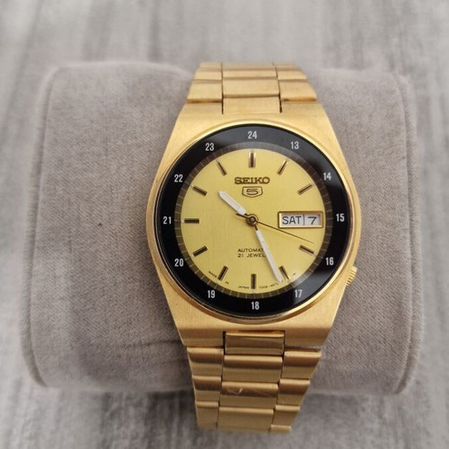 Seiko 5 vintage gold automatic Railway watch new