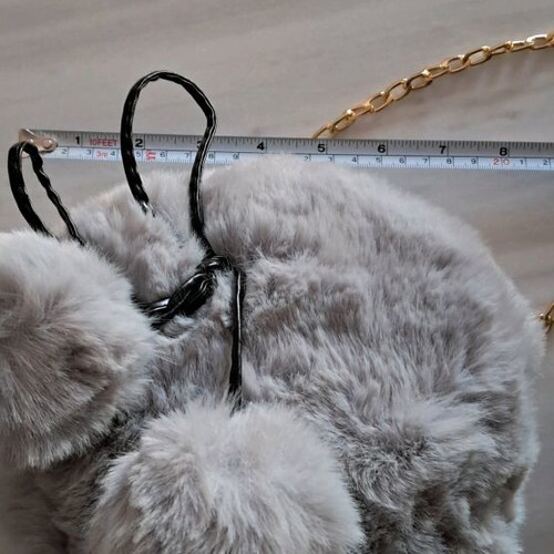 Fur crossbody bag new gray