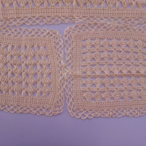 Knitted doily set new, canary yellow