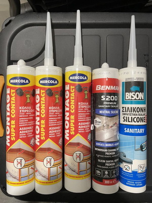 Adhesives and silicones new, various types