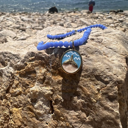 Handmade jewelry in blue color