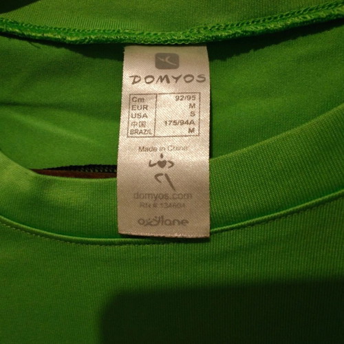 Domyos Running T-shirt size M like new, black and green