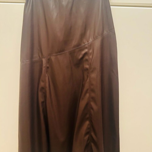 Midi leather skirt new, bordeaux