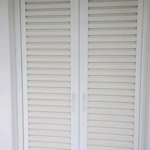 Aluminum Sliding Balcony Door double leaf used, 235x124 cm, white