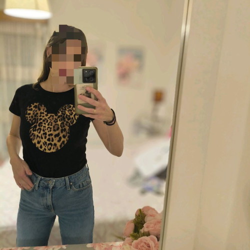 T-shirt with animal print Mickey new without tag