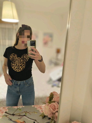 T-shirt with animal print Mickey new without tag