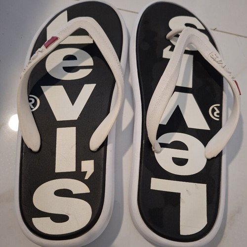 Levi's men's flip flops, medium size 42, black and white