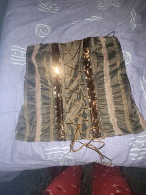 Bustier with embroidered sequins and corset design, like new, size M, SBS