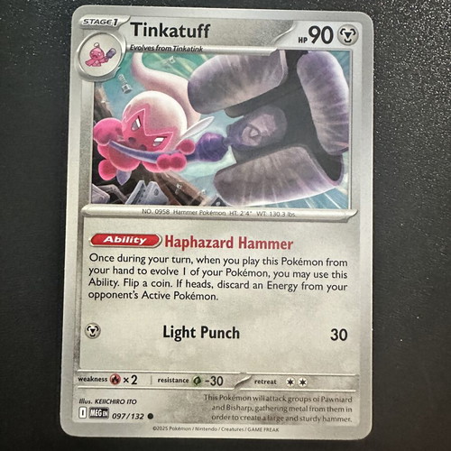Tinkatuff Mega Evolution Pokemon card 097/132