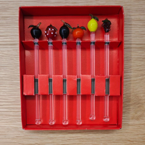 Vintage glass stirrers like new, 70's - 80's