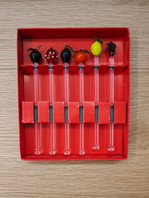 Vintage glass stirrers like new, 70's - 80's