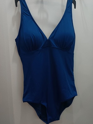 Women's one-piece swimsuit new, classic cut, blue, size 54/56