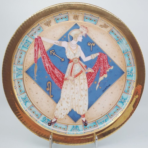 Art Deco ιταλικά πιάτα Ζώδια με 22Ct χρυσό, σαν καινούργια