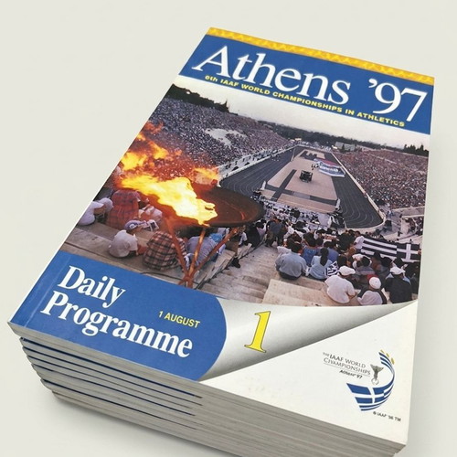 IAAF Athens'97 Official Daily Programmes Collection 10 Volumes used