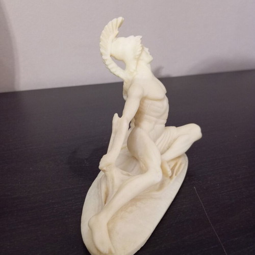 Achilles Fallen Handcrafted Alabaster Statue like new