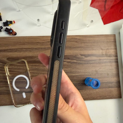 Black iPhone 16 Pro case, hard