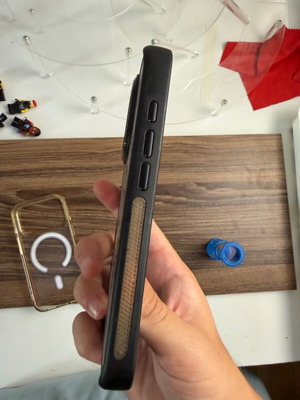 Black iPhone 16 Pro case, hard