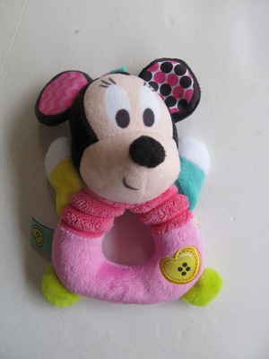 Minnie plush soft rattle used (Disney)